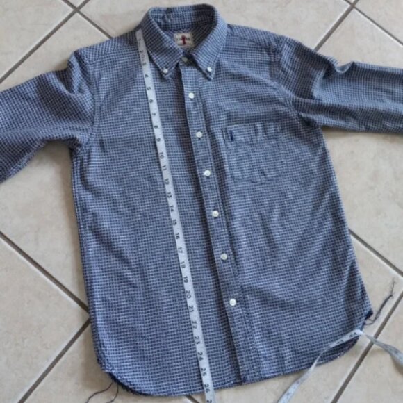 Samurai Jeans Co. Cotton Shirt Shuriken Chidori Houndstooth Made In Japan M - Picture 14 of 14